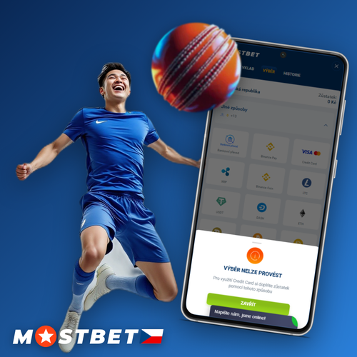 Mostbet výběr peněz s ikonami platebních metod a bankovkami CZK